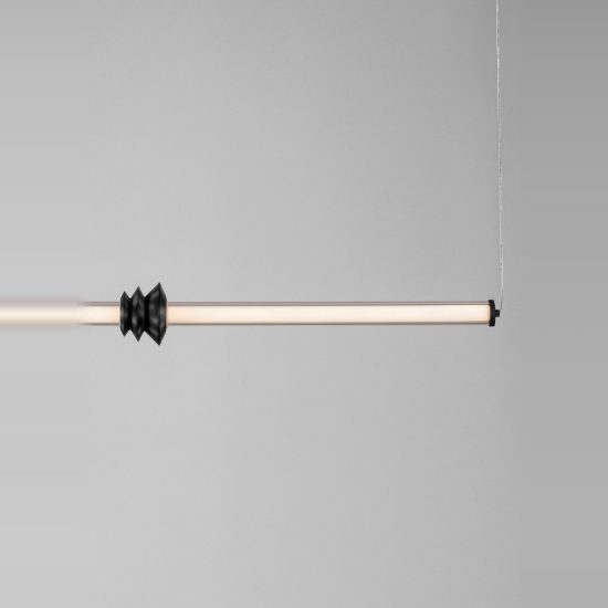 Lampadario a sospensione per cucina moderno nero sabbiato led 15w 3000k dimmerabile