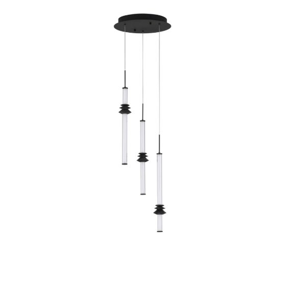 Lampadario a sospensione per camera da letto moderno nero led 18w 3000k