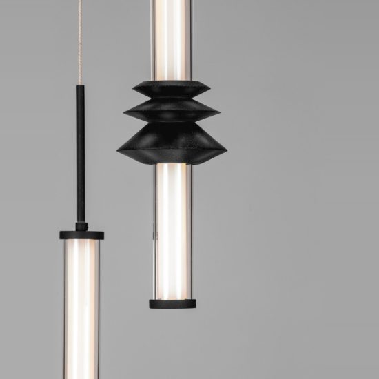Lampadario pendenti a sospensione per soggiorno design moderno nero led 32w 3000k