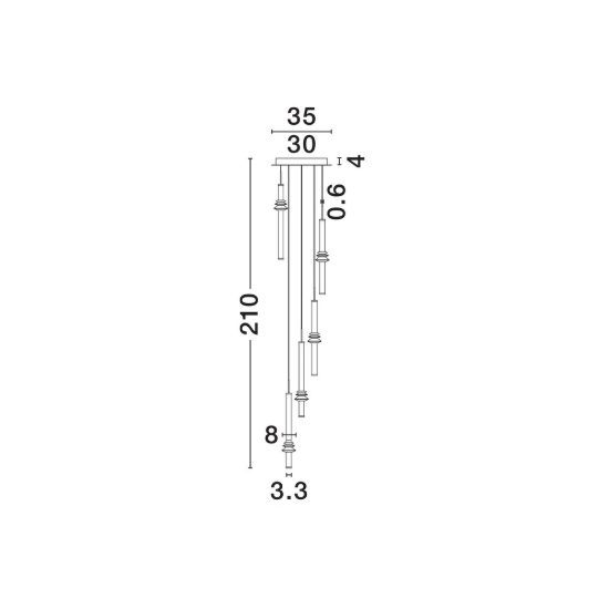 Lampadario pendenti a sospensione per soggiorno design moderno nero led 32w 3000k