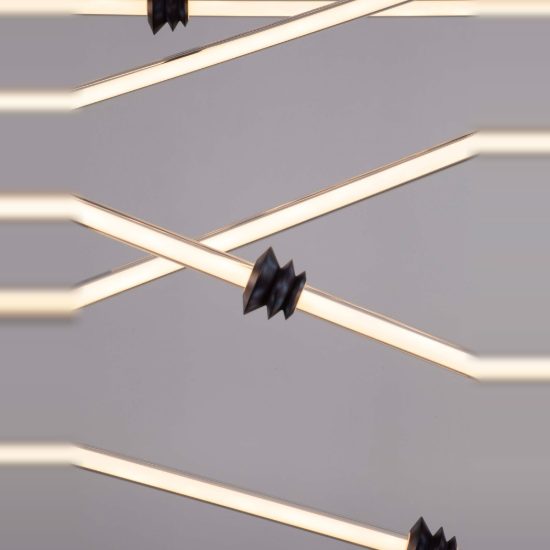 Lampadario led 79w 3000k design moderno a sospensione per soggiorno nero