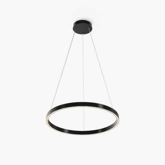 Lampadario moderno anello nero led 3000k 4000k dimmerabile maytoni rim