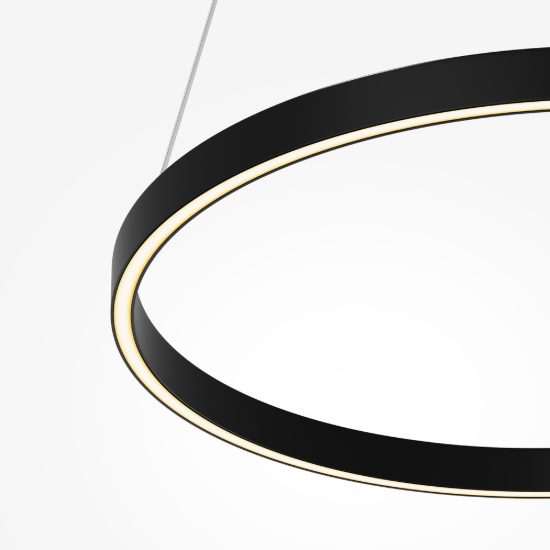 Lampadario moderno anello nero led 3000k 4000k dimmerabile maytoni rim