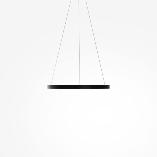 Lampadario moderno anello nero led 3000k 4000k dimmerabile maytoni rim