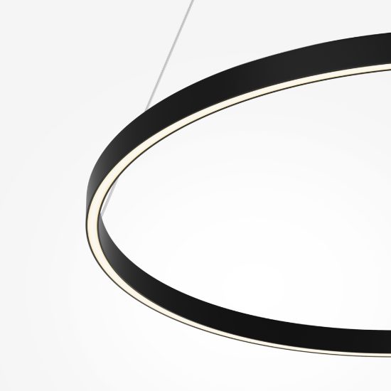 Maytoni rim lampadario moderno anello nero a sospensione led 3000k 4000k dimmerabile
