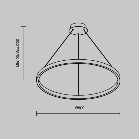 Grande lampadario maytoni rim led 51w anello ottone