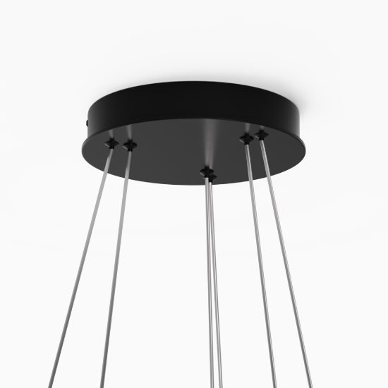 Rim maytoni lampadario moderno ad anello nero led 83w dimmerabile