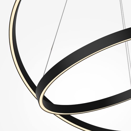 Rim maytoni lampadario moderno ad anello nero led 83w dimmerabile