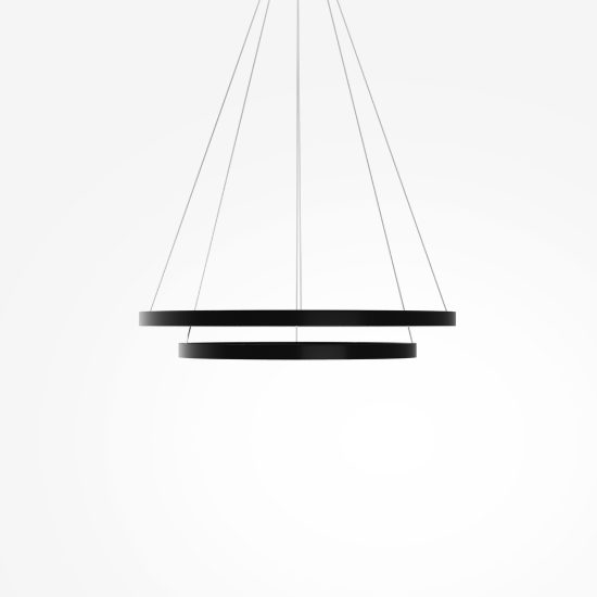 Rim maytoni lampadario moderno ad anello nero led 83w dimmerabile