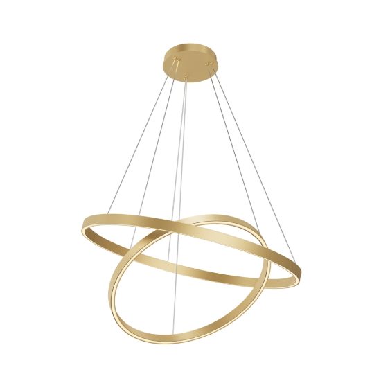 Lampadario a sospensione led cct 2600k 3500k doppio anello ottone rim maytoni
