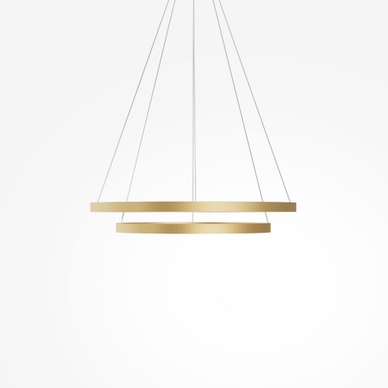 Lampadario a sospensione led cct 2600k 3500k doppio anello ottone rim maytoni