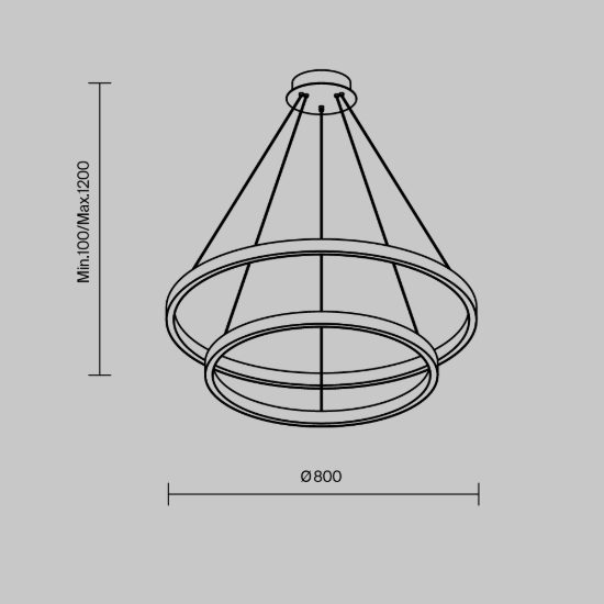 Lampadario a sospensione led cct 2600k 3500k doppio anello ottone rim maytoni
