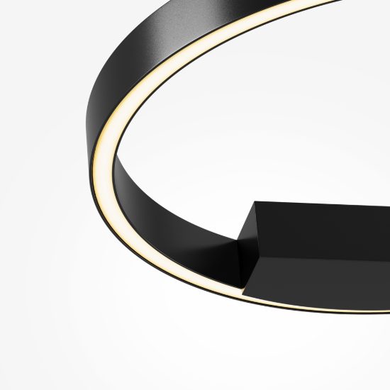 Applique da parete moderna nera led 23w dimmerabile maytoni rim