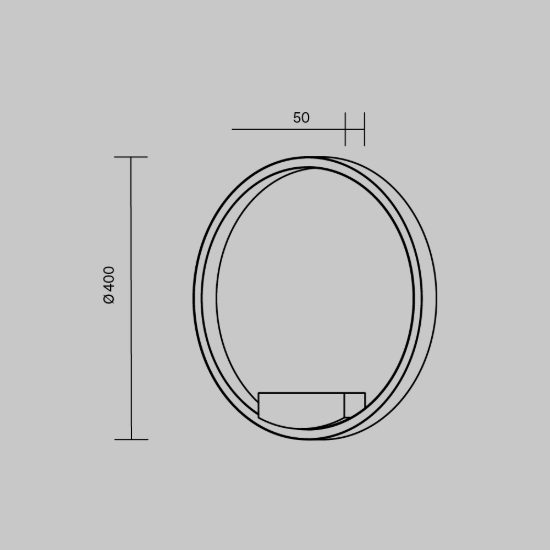 Applique da parete moderna nera led 23w dimmerabile maytoni rim