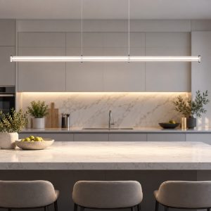 Lampadario a sospensione led 21w 3000k dimmerabile per cucina moderno trasparente nichel satinato