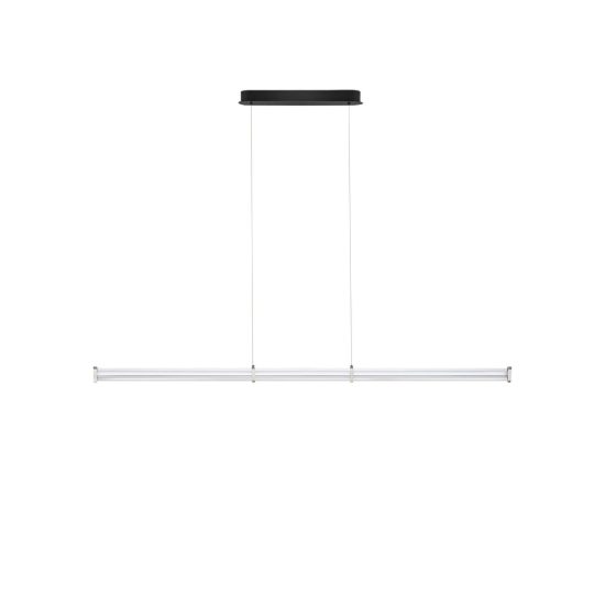 Lampadario a sospensione led 21w 3000k dimmerabile per cucina moderno trasparente nichel satinato