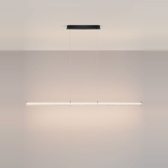 Lampadario a sospensione led 21w 3000k dimmerabile per cucina moderno trasparente nichel satinato