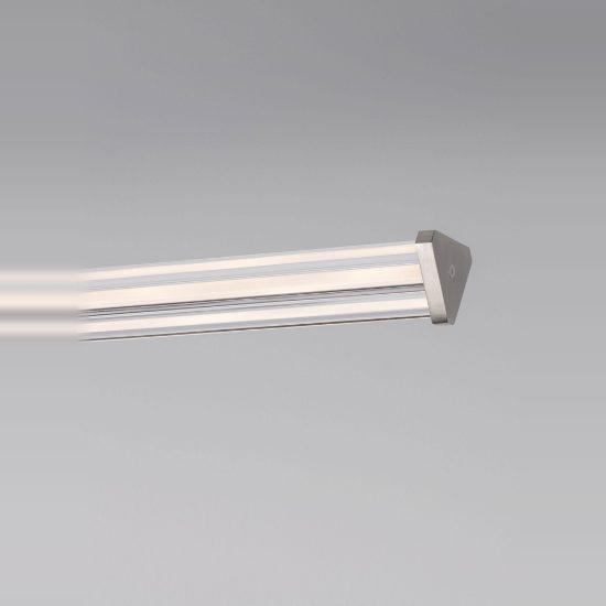 Lampadario a sospensione led 21w 3000k dimmerabile per cucina moderno trasparente nichel satinato
