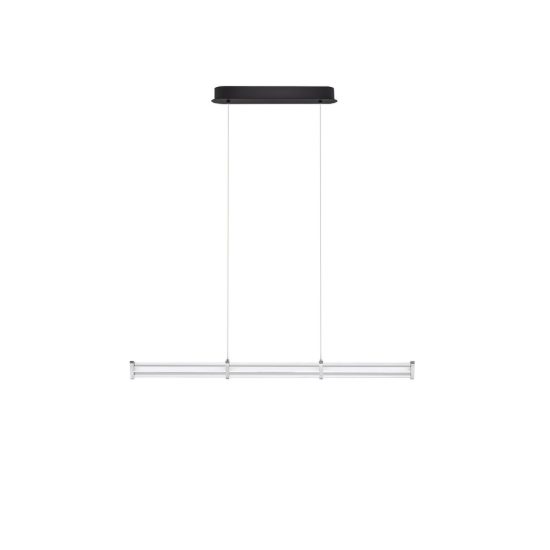Lampadario a sospensione 88cm led 13w 3000k dimmerabile per isola cucina moderno cilindro trasparente