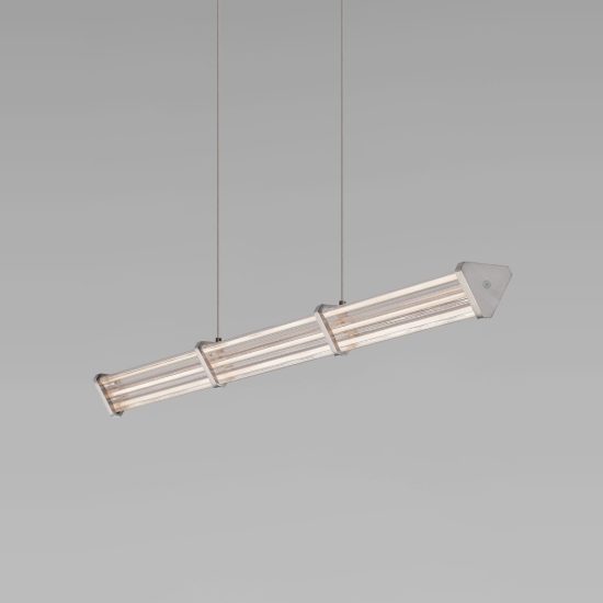 Lampadario a sospensione 88cm led 13w 3000k dimmerabile per isola cucina moderno cilindro trasparente