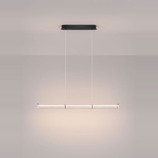 Lampadario a sospensione 88cm led 13w 3000k dimmerabile per isola cucina moderno cilindro trasparente