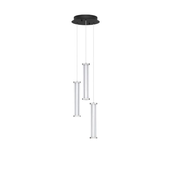 Lampadario a sospensione led 13w 3000k per soggiorno trasparente nichel