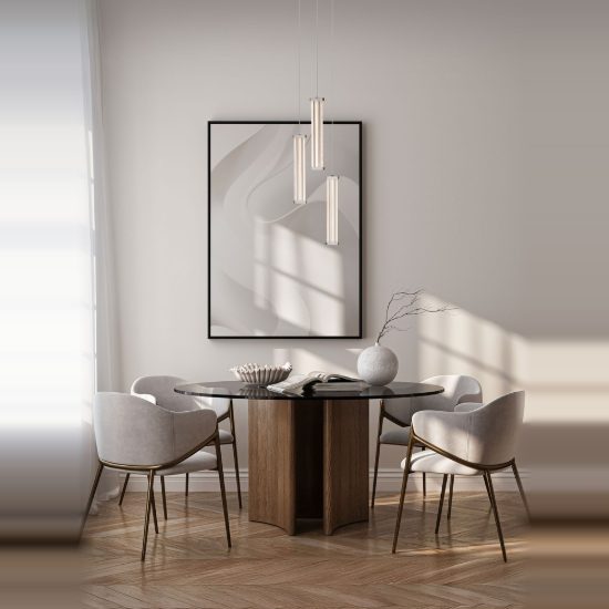 Lampadario a sospensione led 13w 3000k per soggiorno trasparente nichel