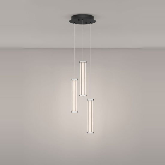 Lampadario a sospensione led 13w 3000k per soggiorno trasparente nichel