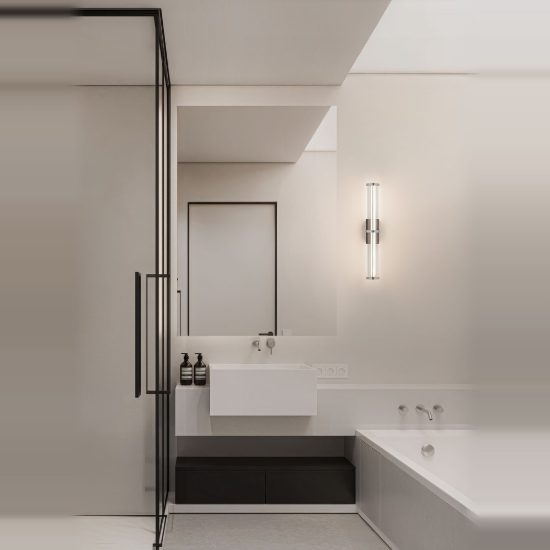 Applique per specchio da bagno elegante led 7w 3000k trasparente e nichel