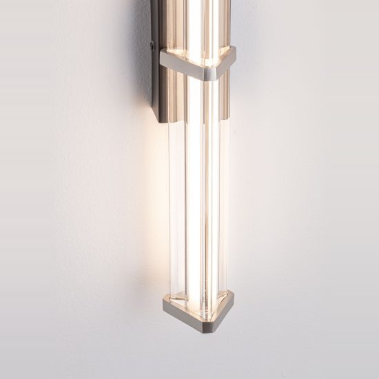 Applique per specchio da bagno elegante led 7w 3000k trasparente e nichel