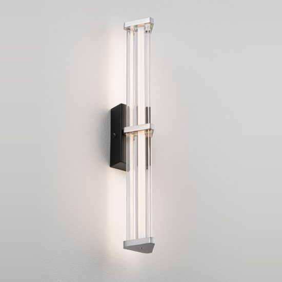 Applique per specchio da bagno elegante led 7w 3000k trasparente e nichel