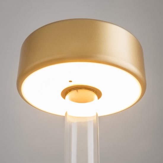 Ai collaboration maytoni lampada da tavolo in vetro led cct 2200k 4000k dimmerabile