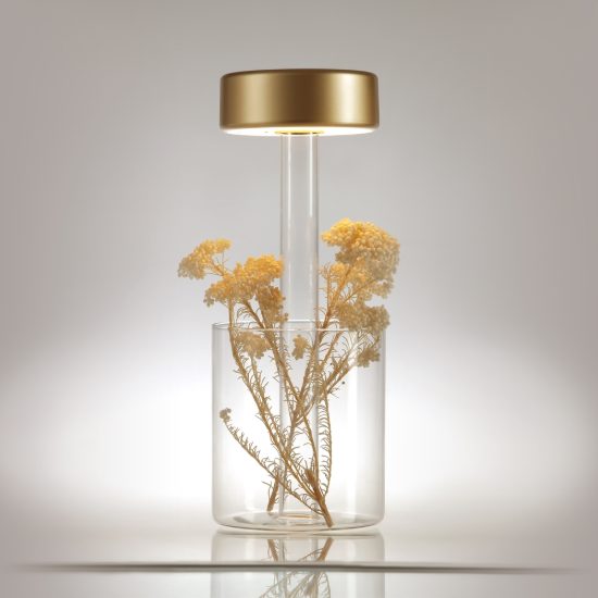 Ai collaboration maytoni lampada da tavolo in vetro led cct 2200k 4000k dimmerabile