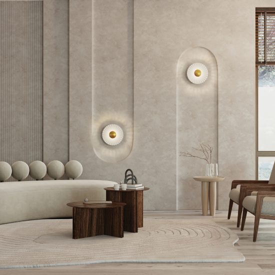 Maytoni fiore applique da parete led 3000k bianca e oro