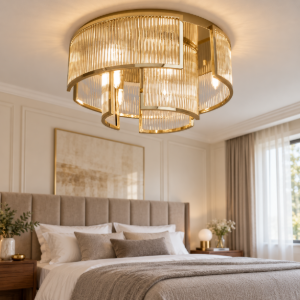 Maytoni frame plafoniera moderna tamburo oro vetro per camera da letto 55cm
