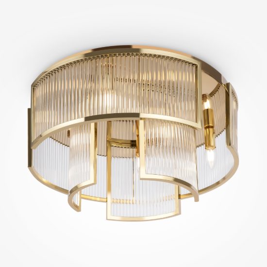 Maytoni frame plafoniera moderna tamburo oro vetro per camera da letto 55cm