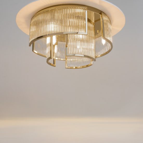Maytoni frame plafoniera moderna tamburo oro vetro per camera da letto 55cm