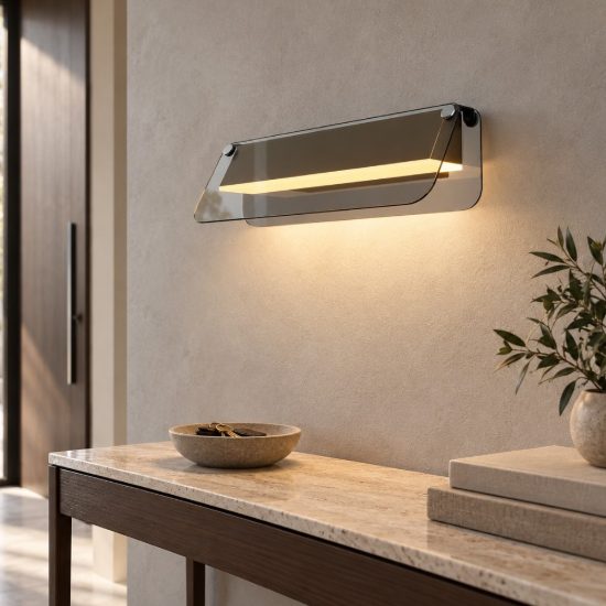 Applique da parete nero ottone moderna led 3000k flat maytoni
