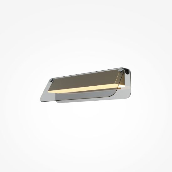 Applique da parete nero ottone moderna led 3000k flat maytoni