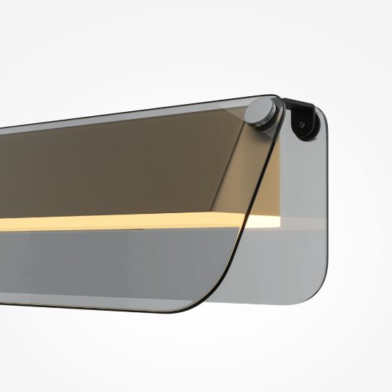 Applique da parete nero ottone moderna led 3000k flat maytoni