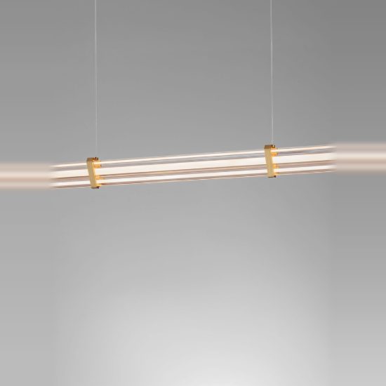 Lampadario led 21w 3000k dimmerabile a sospensione per cucina cilindrico dettagli oro