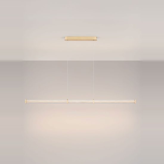 Lampadario led 21w 3000k dimmerabile a sospensione per cucina cilindrico dettagli oro