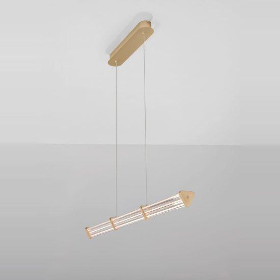 Lampadario lineare per cucina contemporanea a sospensione oro led 13w 3000k dimmerabile