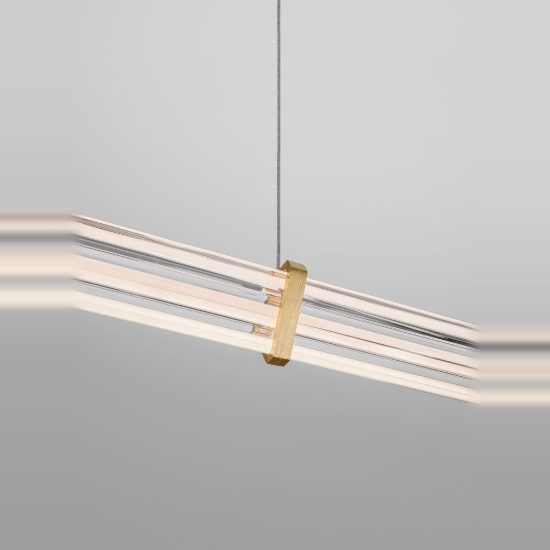 Lampadario lineare per cucina contemporanea a sospensione oro led 13w 3000k dimmerabile