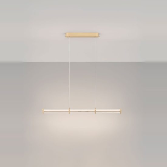 Lampadario lineare per cucina contemporanea a sospensione oro led 13w 3000k dimmerabile