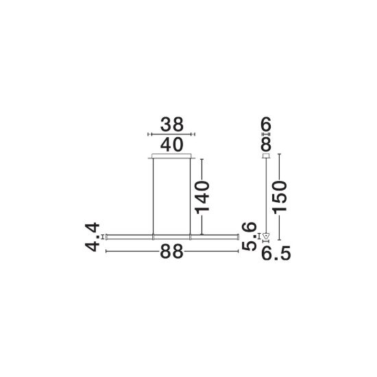 Lampadario lineare per cucina contemporanea a sospensione oro led 13w 3000k dimmerabile