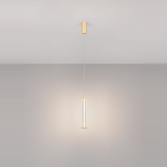 Lampada pendente a sospensione elegante oro spazzolato led 6w 3000k