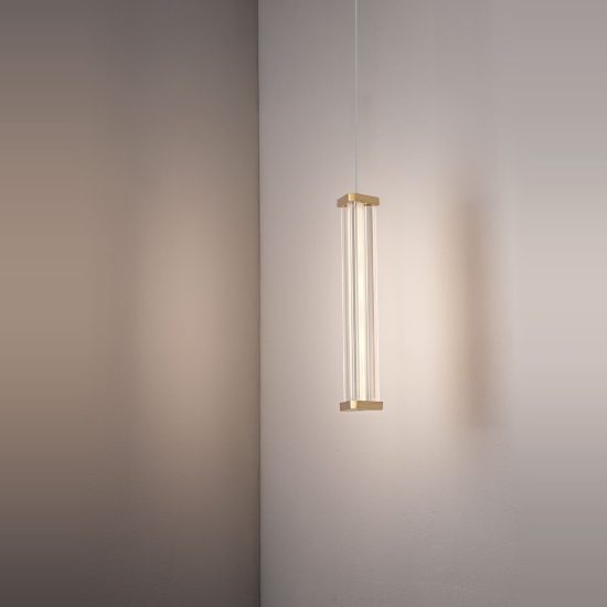 Lampada pendente a sospensione elegante oro spazzolato led 6w 3000k