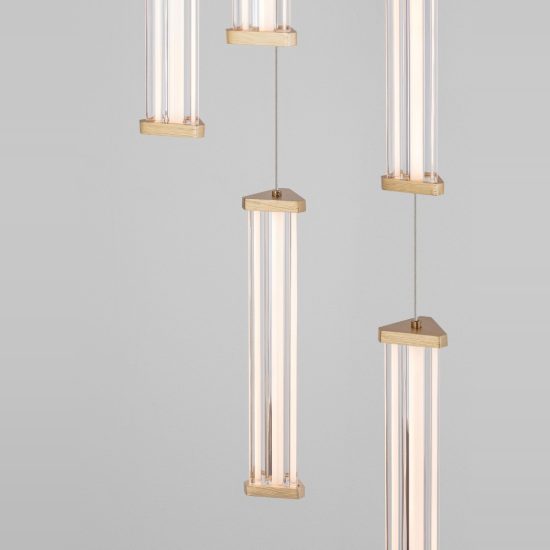 Lampadario moderno pendenti a sospensione per salone oro led 21w 3000k