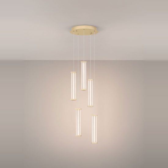 Lampadario moderno pendenti a sospensione per salone oro led 21w 3000k